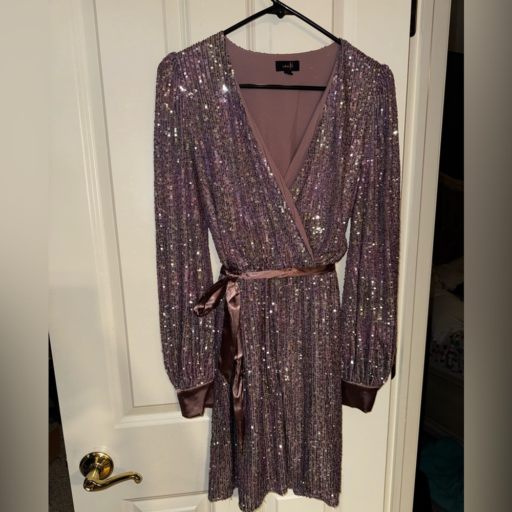 Versona Shimmering Purple Sequin Dress